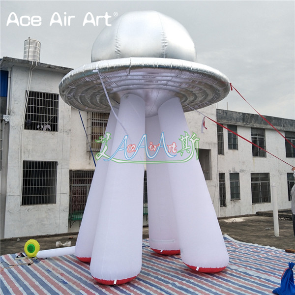 4m H Inflatable UFO model Air blown Alien items balloon for Sale