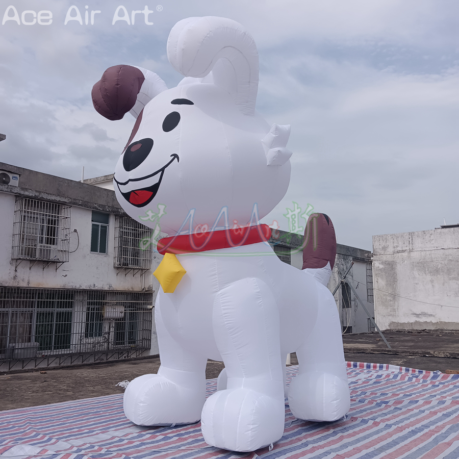 Cute 3m L Decoration Inflatable Dog Party Doggy with Bell for Advertising/Promontion in Pet Store or Exhibition in Museum