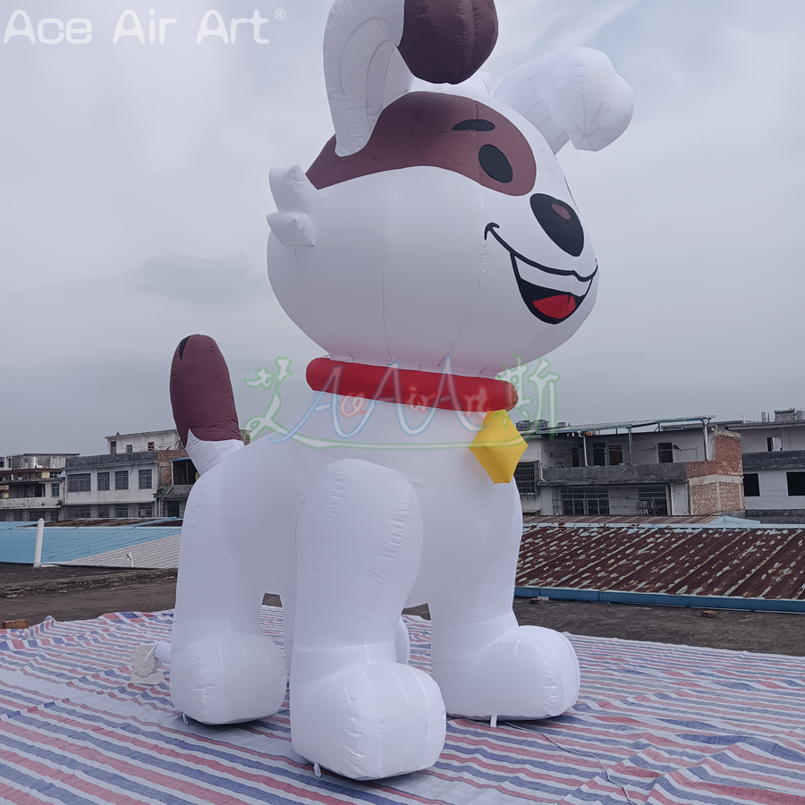 Cute 3m L Decoration Inflatable Dog Party Doggy with Bell for Advertising/Promontion in Pet Store or Exhibition in Museum