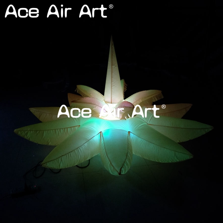 beautiful color changing led inflatable flower with tassel for night ...