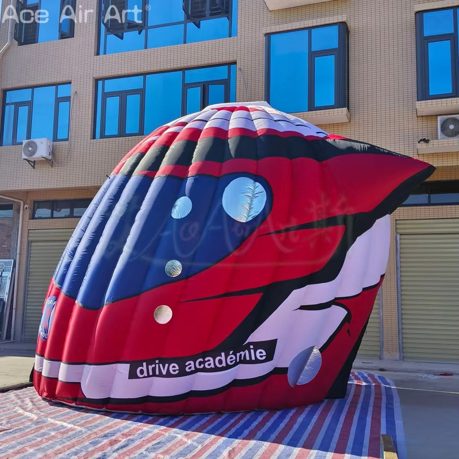 Custom Beautiful Inflatable Racing Helmet Tent Giant Sports Helmet Model Balloon for Events Decor Advertising Promotion