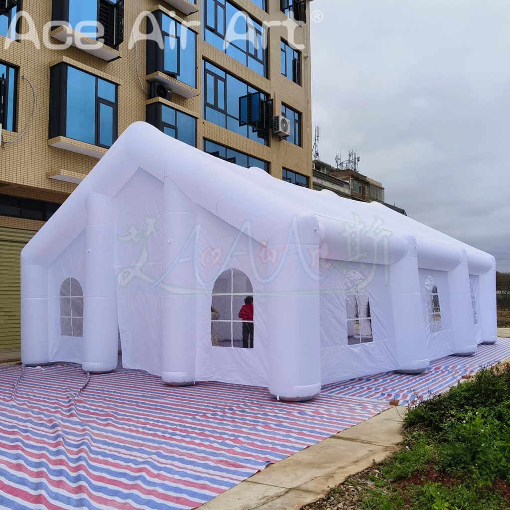 LED Lighted Inflatable Wedding Tent Large Outdoor Event Party Marquee Canopy with Windows