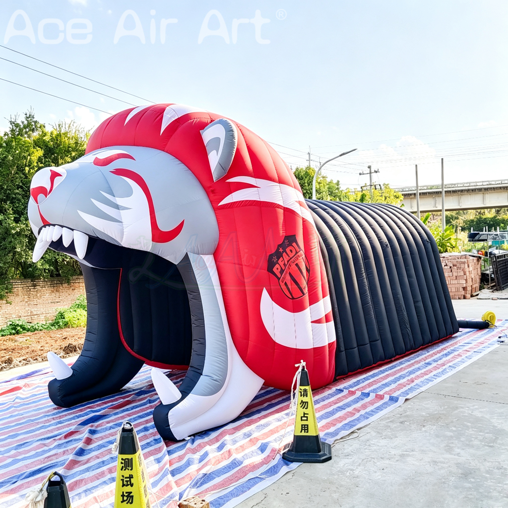 Custom Giant Inflatable Lion Tunnel Entrance Tent for Sports Events, Team Introductions, School Games & Outdoor Advertising