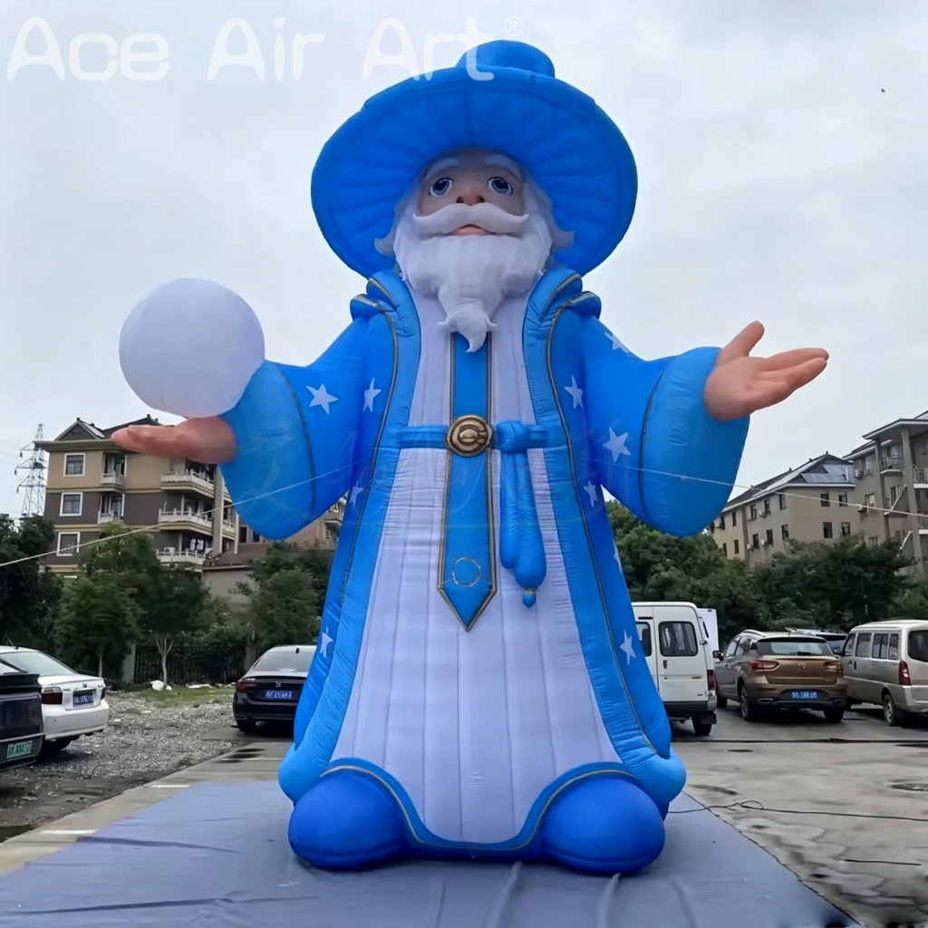 Custom Giant Inflatable Wizard with Magic Crystal Ball for Halloween, Christmas, Festivals, Events & Theme Park Decoration