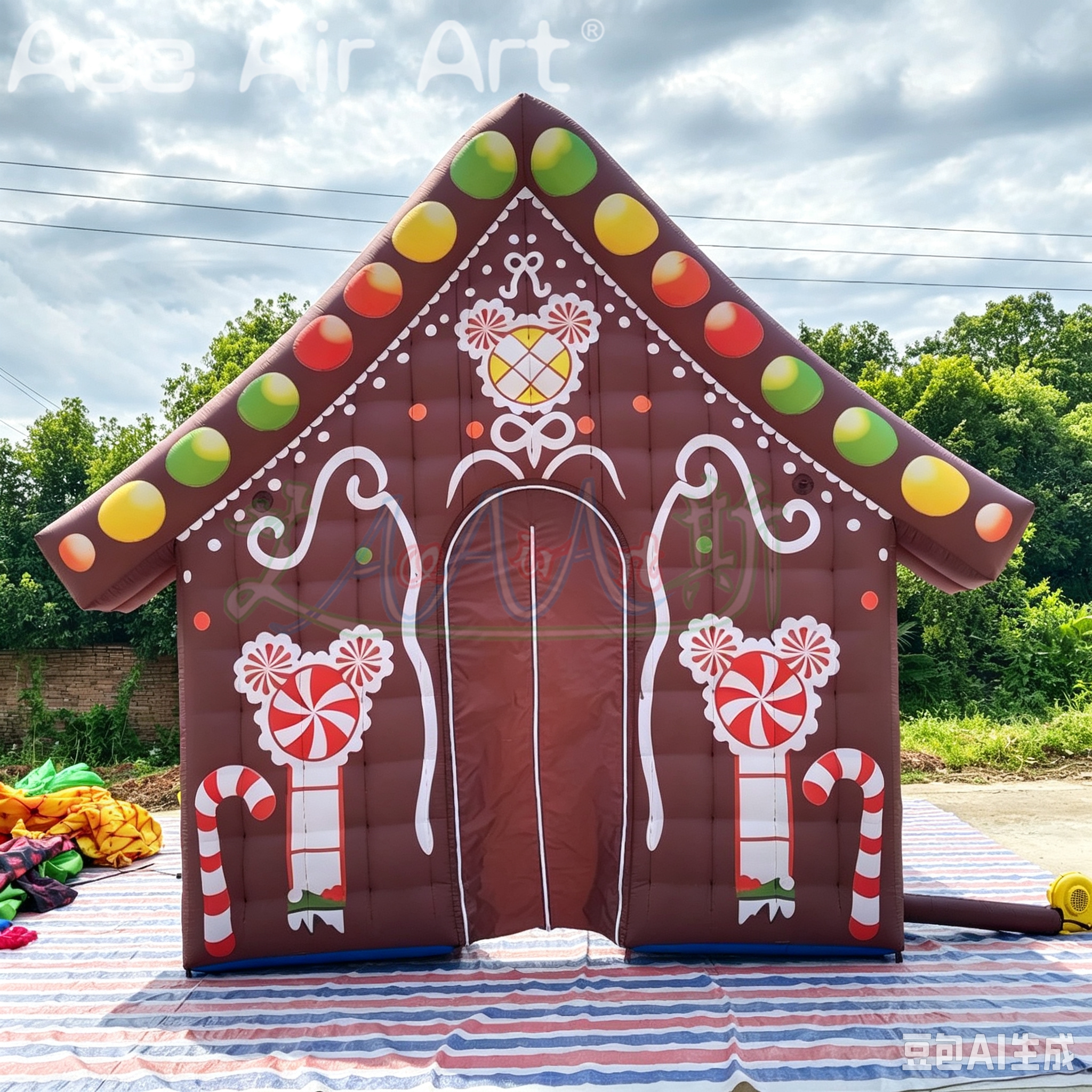 Giant 5mW Inflatable Gingerbread Christmas Arch for Holiday Events Christmas Party Decoration