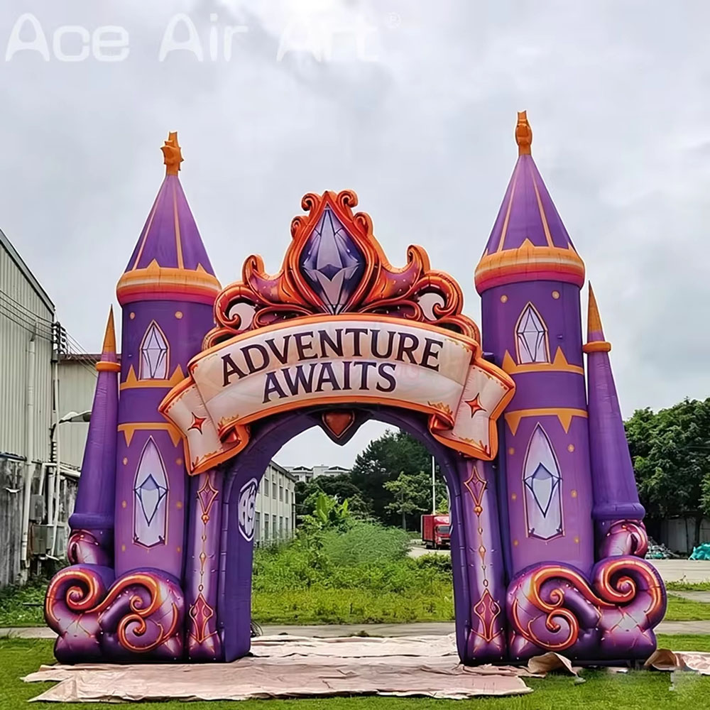 Giant Inflatable Castle Arch Fairy Tale Castle Entrance Gate Inflatable Castle Archway Entrance Advertising Amusement Decoration